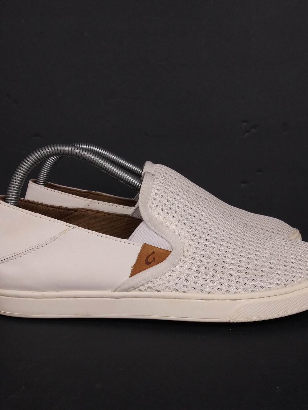 OluKai Pehuea Slip-on Sneakers Knit Womens Size 9.5 White